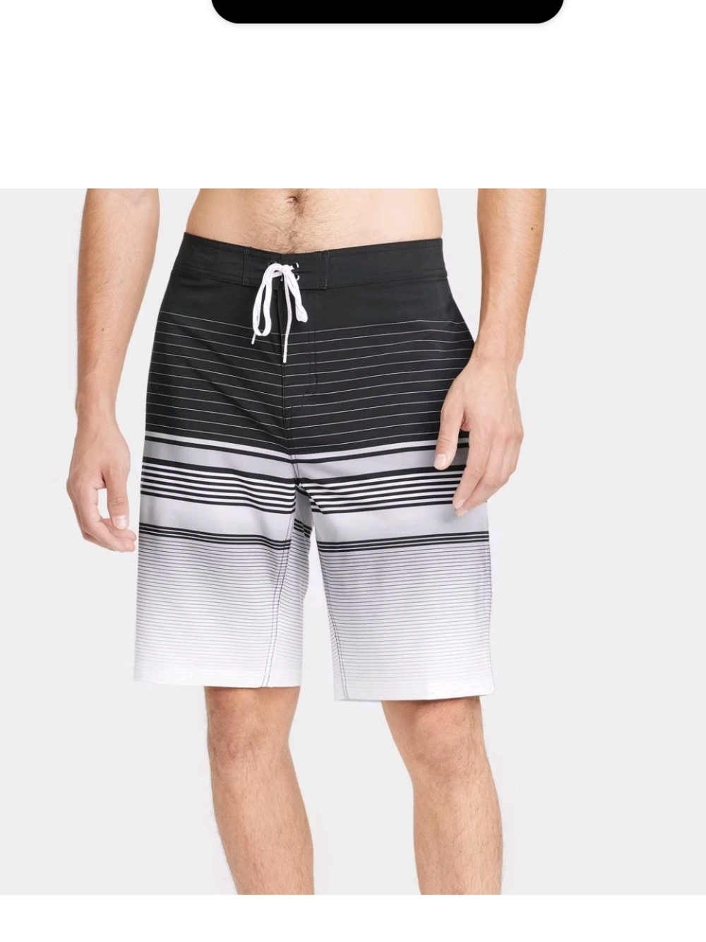 Goodfellow & Co Men's Swim Trunks Swimwear Charcoal size 40 10" Striped Board